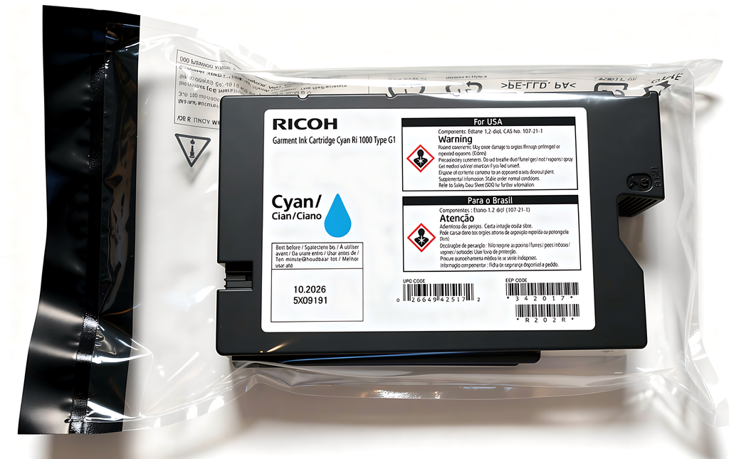 Cartucho De Tinta Cian Tipo G1 Origial Para RICOH RI 1000 - RI 2000 Textil