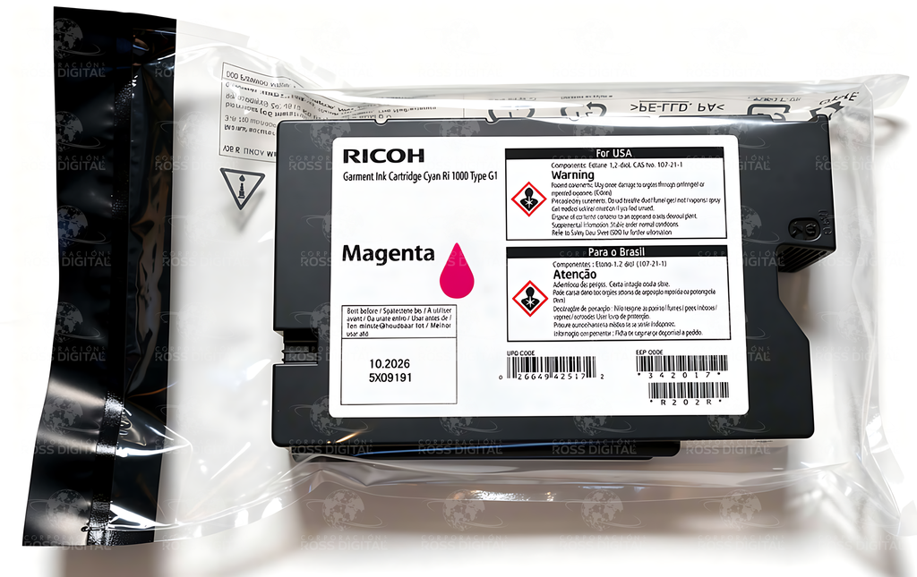Cartucho De Tinta Magenta Tipo G1 Origial Para RICOH RI 1000 - RI 2000 Textil