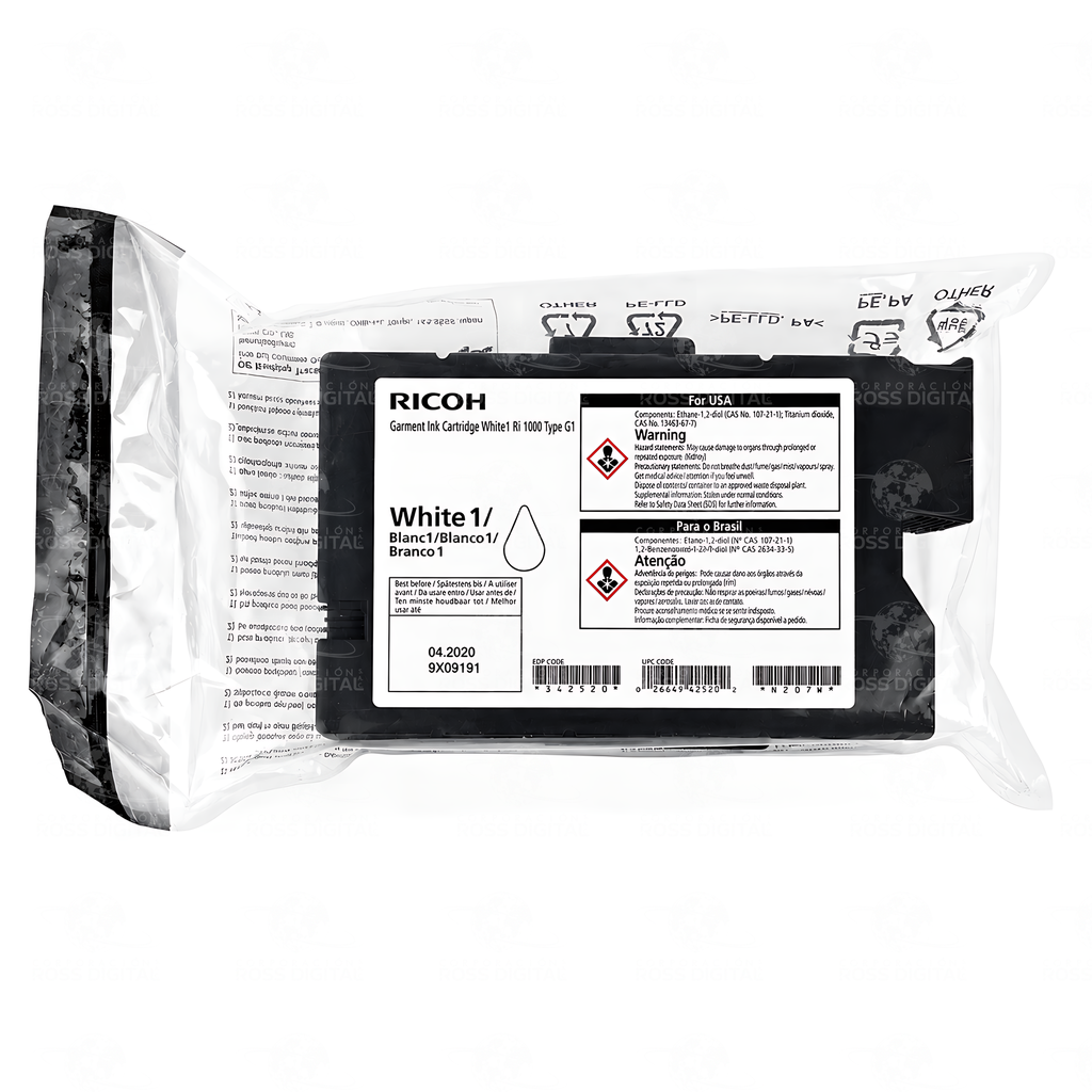 Cartucho De Tinta Blanco 1 Tipo G1 Origial Para RICOH RI 1000 - RI 2000 Textil
