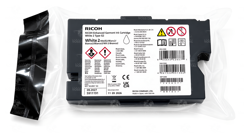 Cartucho De Tinta Blanco 2 Tipo G1 Origial Para RICOH RI 1000 - RI 2000 Textil