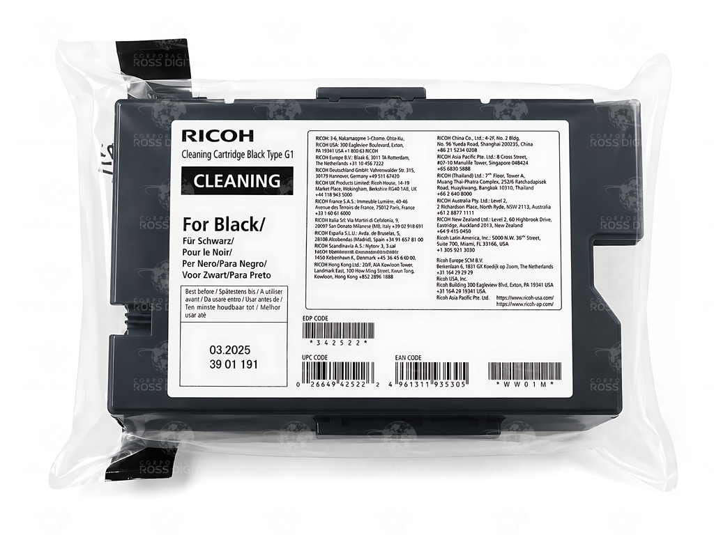 Cartucho De Limpieza Negro Tipo G1 Origial Para RICOH RI 1000 - RI 2000 Textil