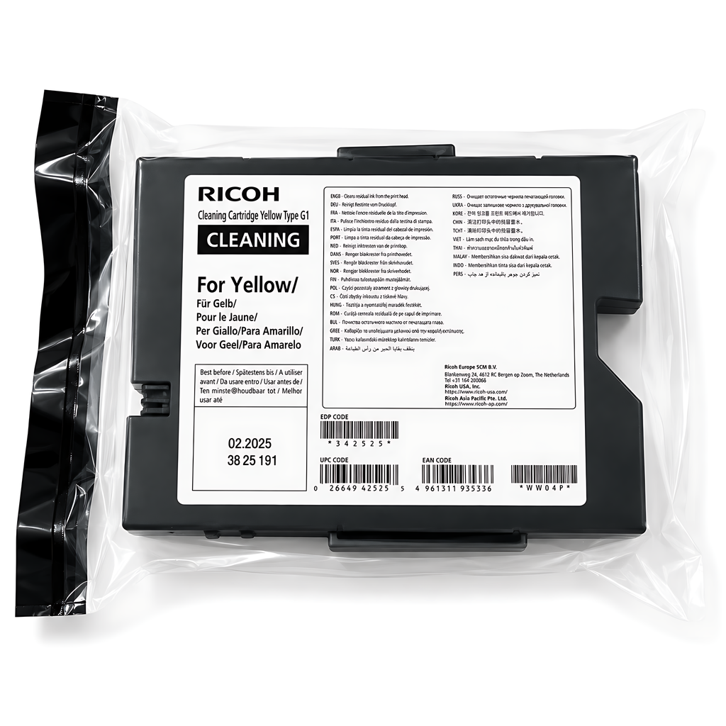 Cartucho De Limpieza Amarillo Tipo G1 Origial Para RICOH RI 1000 - RI 2000 Textil