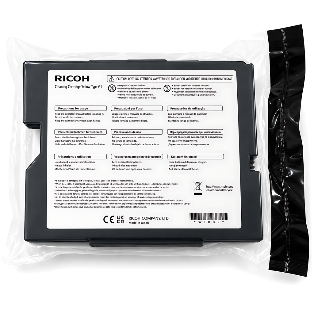 Cartucho De Limpieza Amarillo Tipo G1 Origial Para RICOH RI 1000 - RI 2000 Textil