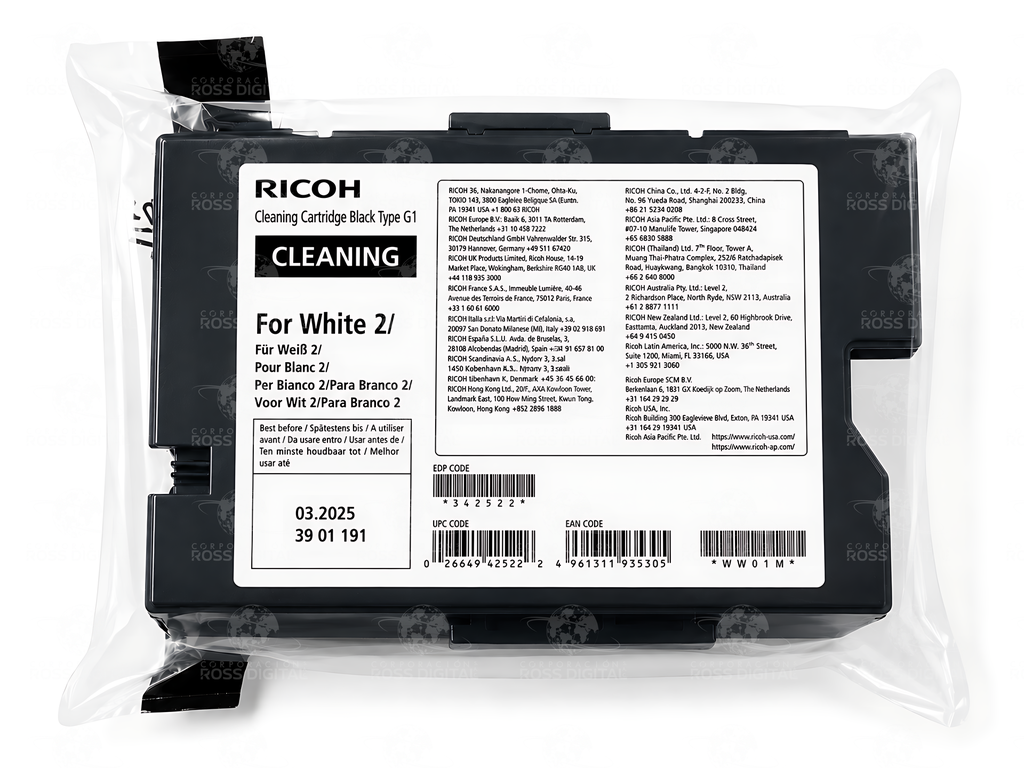 Cartucho De Limpieza Blanco 2 Tipo G1 Origial Para RICOH RI 1000 - RI 2000 Textil