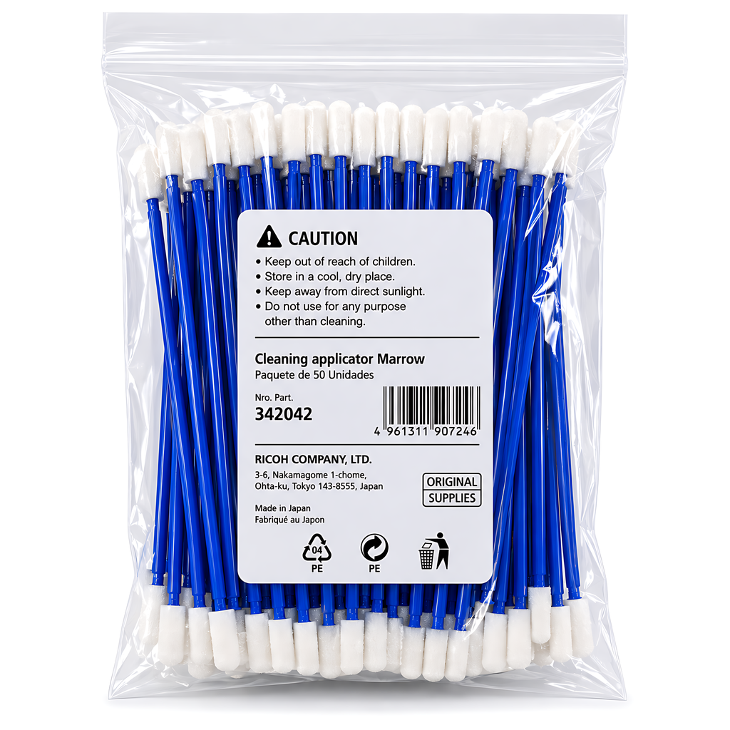 Aplicador De Limpieza Delgado Paquete De 50 Original Ricoh Para Sistemas DTG