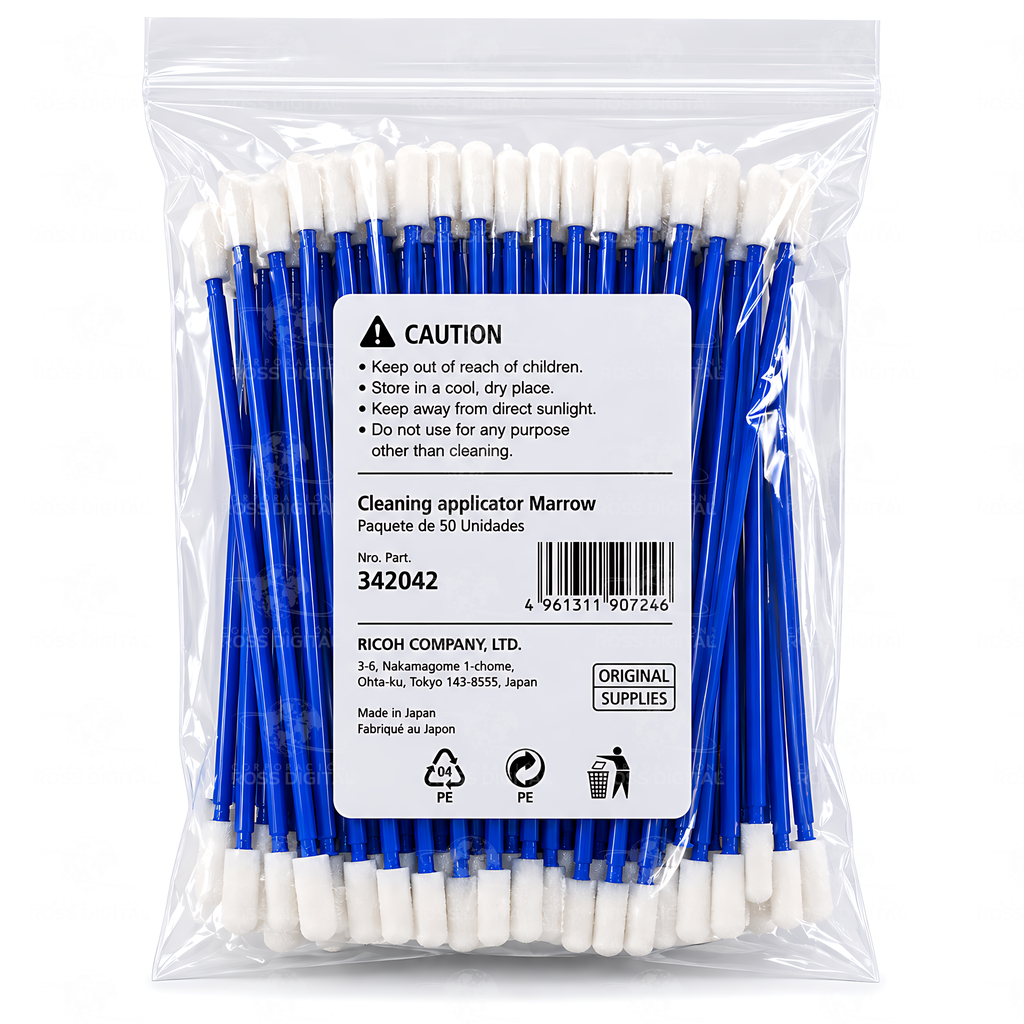 Aplicador De Limpieza Delgado Paquete De 50 Original Ricoh Para Sistemas DTG