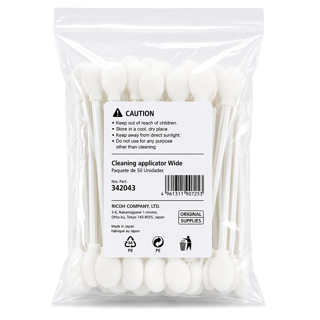 Aplicador De Limpieza Ancho Paquete De 50 Original Ricoh Para Sistemas DTG