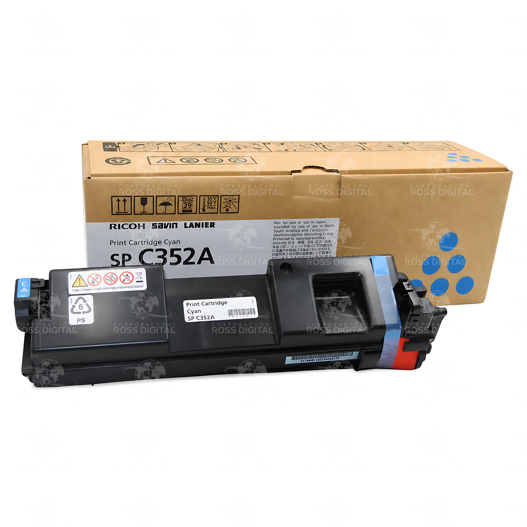 CARTUCHO DE TONER CIAN ORIGINAL RICOH SP C352