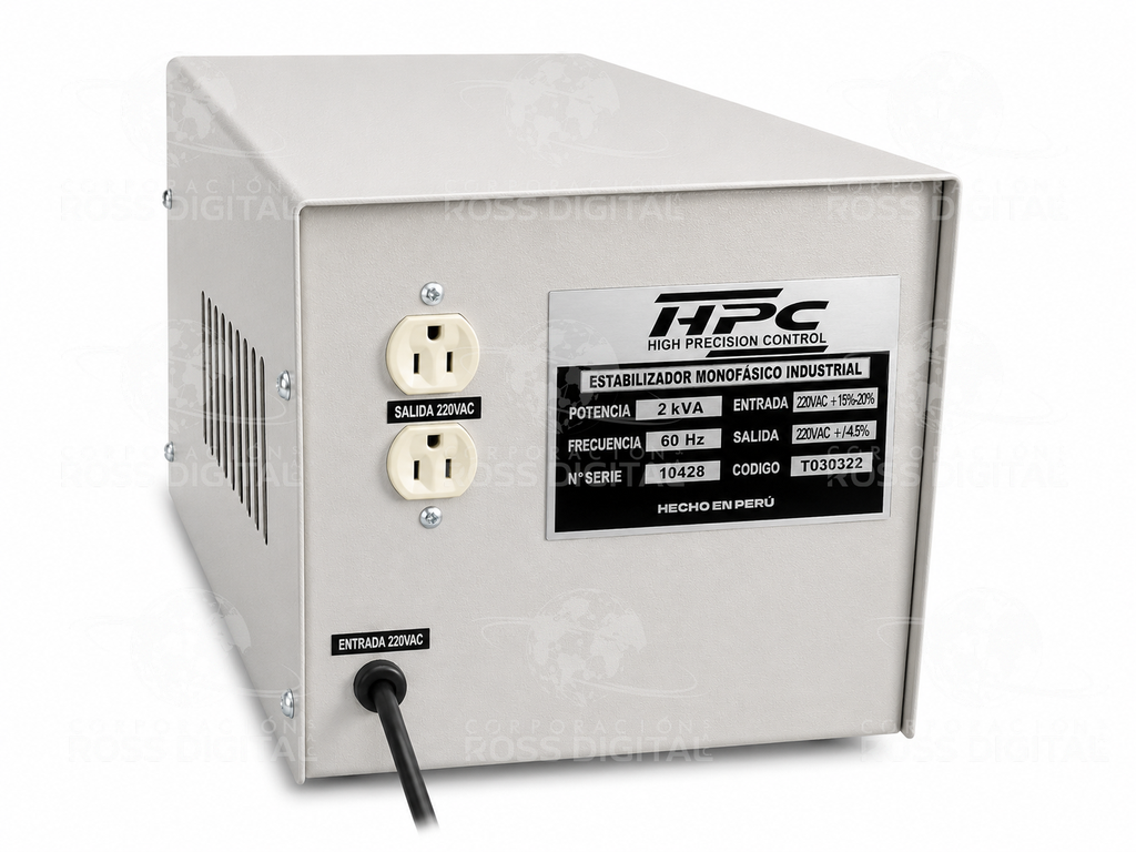 Estabilizador Monofasico Industrial De 2 Kva Con Transformador De Aislamiento 220V