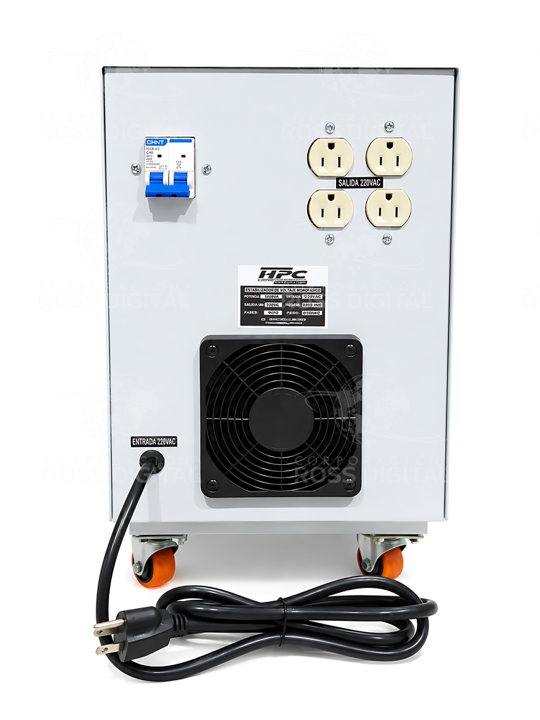 Estabilizador Monofasico Industrial De 3 Kva Con Transformador De Aislamiento, 220V +15% - 20%/220V +- 4.5% , 1000 msnm.