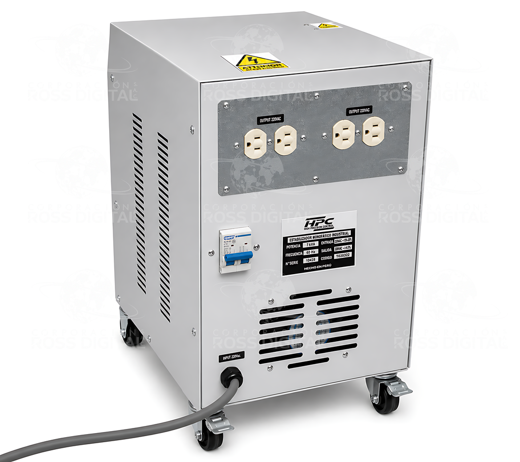Estabilizador Monofasico Industrial 7 Kva Con Transformador De Aislamiento 220V