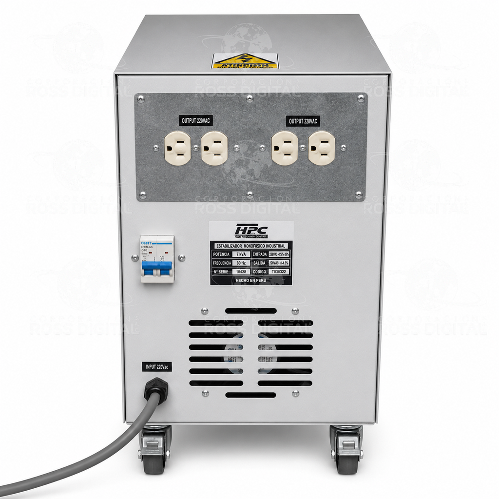 Estabilizador Monofasico Industrial 7 Kva Con Transformador De Aislamiento 220V
