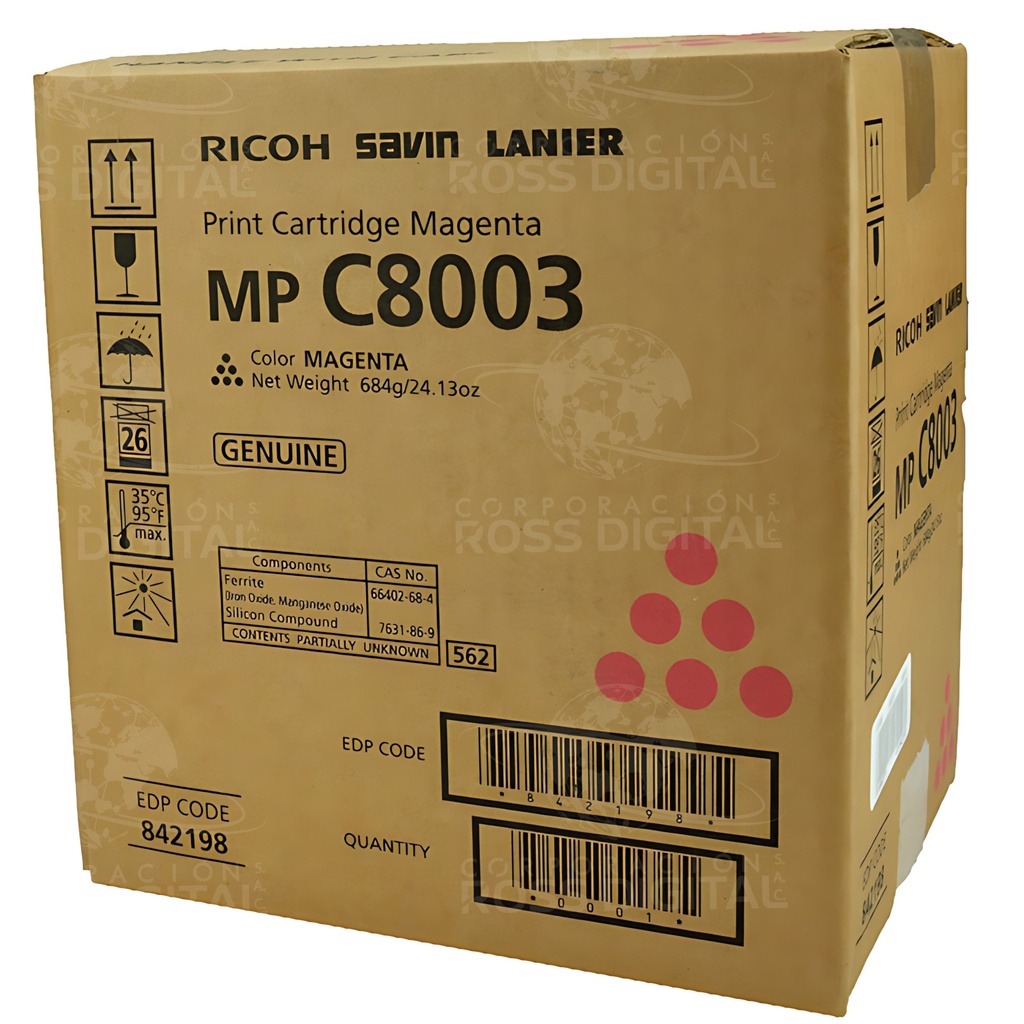 CARTUCHO DE TÓNER RICOH MP C8003 MAGENTA ORIGINAL