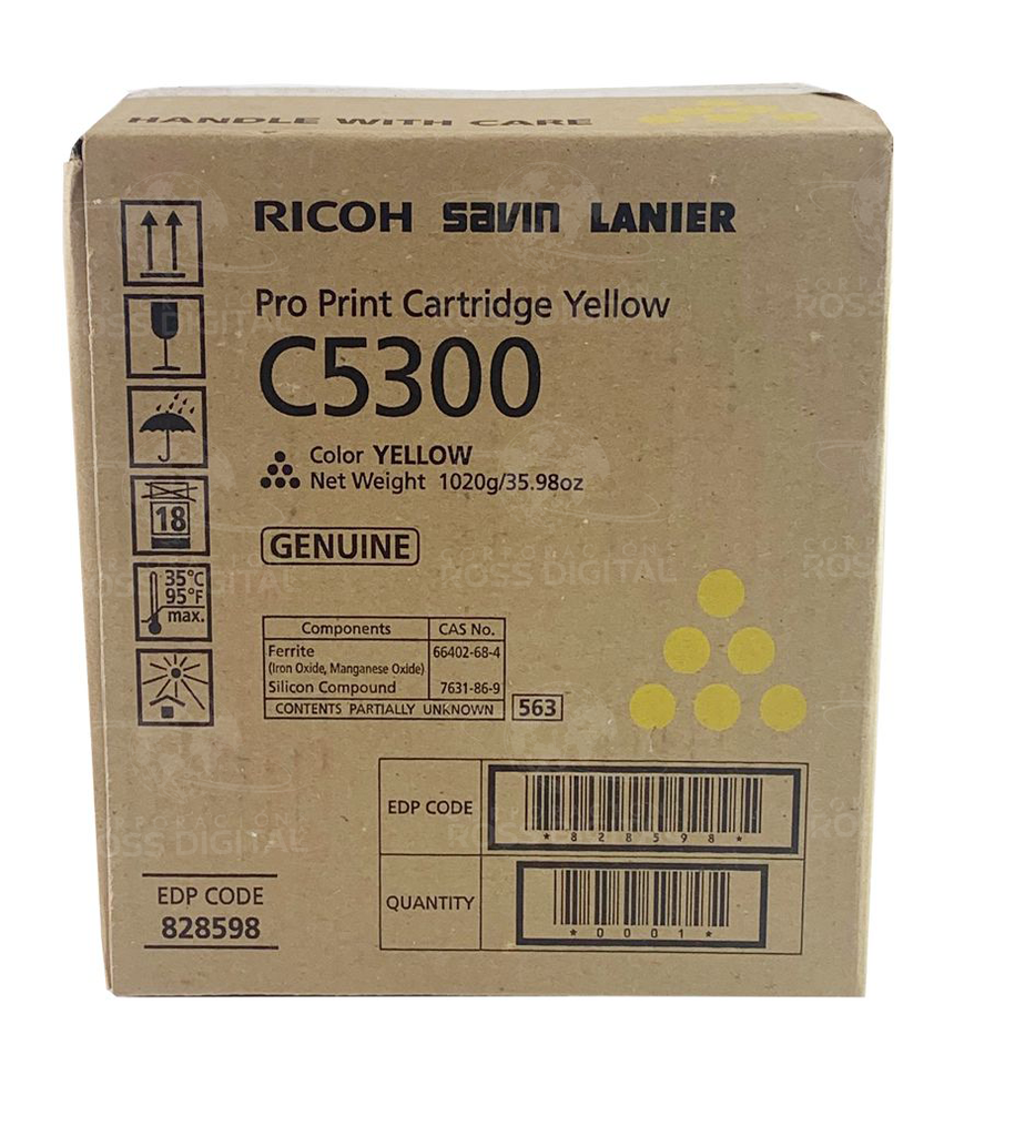 CARTUCHO DE TÓNER RICOH PRO C5300 AMARILLO ORIGINAL