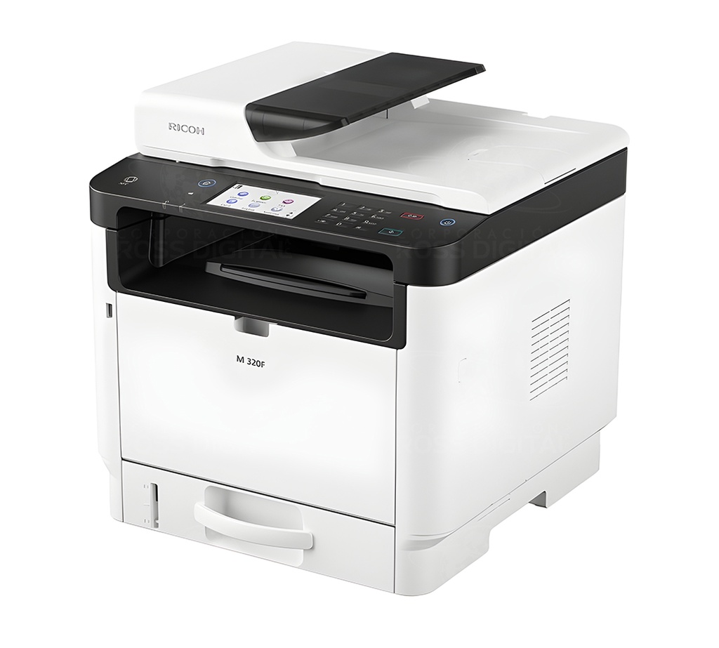 Fotocopiadora Multifuncional Láser Ricoh M 320F, Monocromática, A4, 32 ppm, Imprime, Copia, Escanea, Fax.