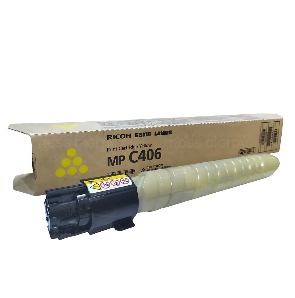 CARTUCHO DE TÓNER RICOH MP C406 AMARILLO ORIGINAL
