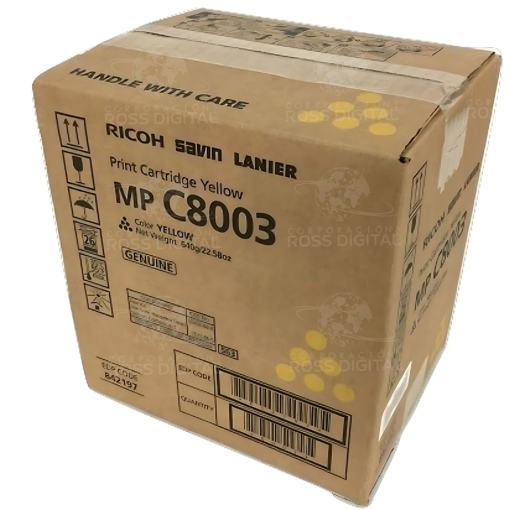 CARTUCHO DE TÓNER RICOH MP C8003 AMARILLO ORIGINAL