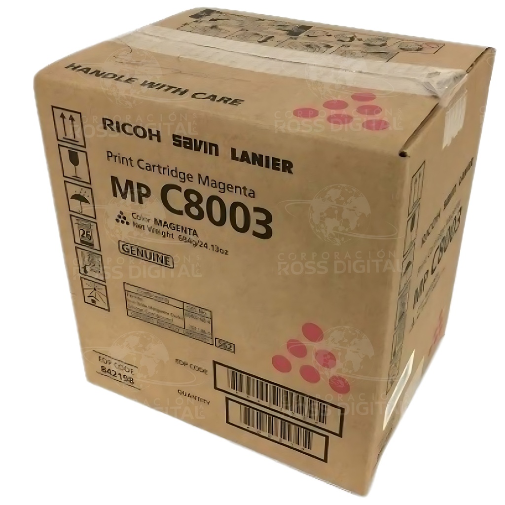 CARTUCHO DE TÓNER RICOH MP C8003 MAGENTA ORIGINAL
