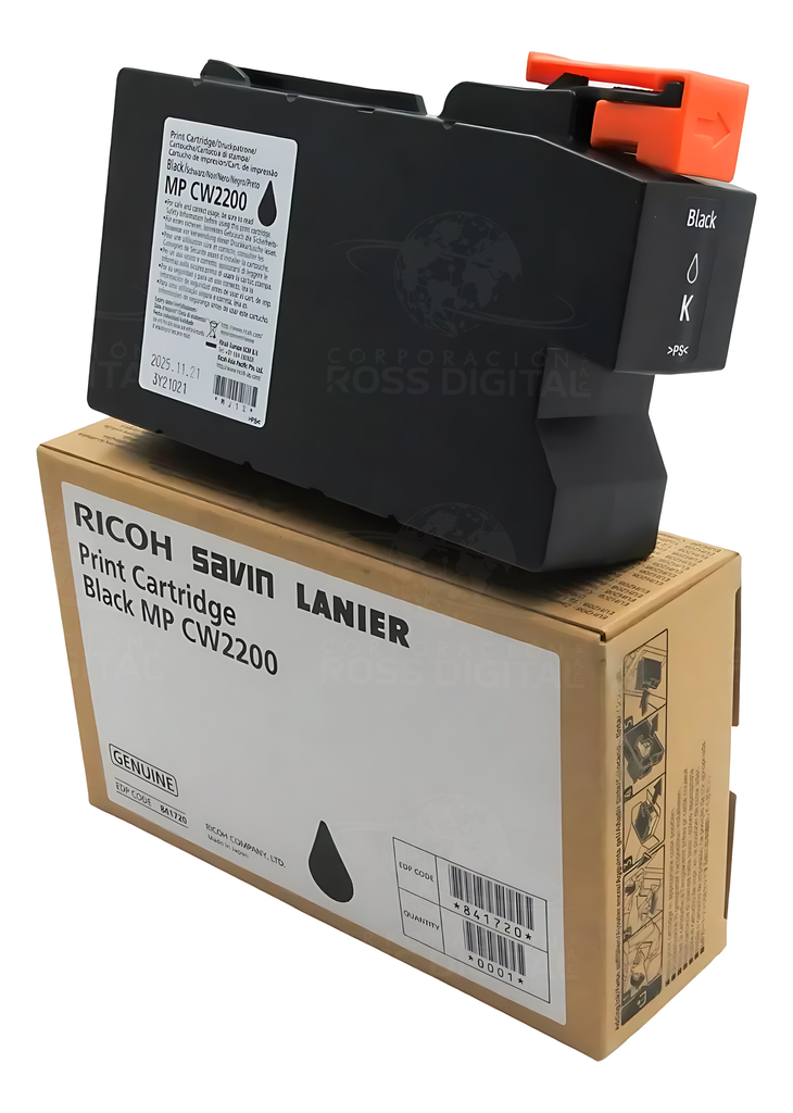CARTUCHO DE TINTA RICOH MP CW 2200 - NEGRO ORIGINAL