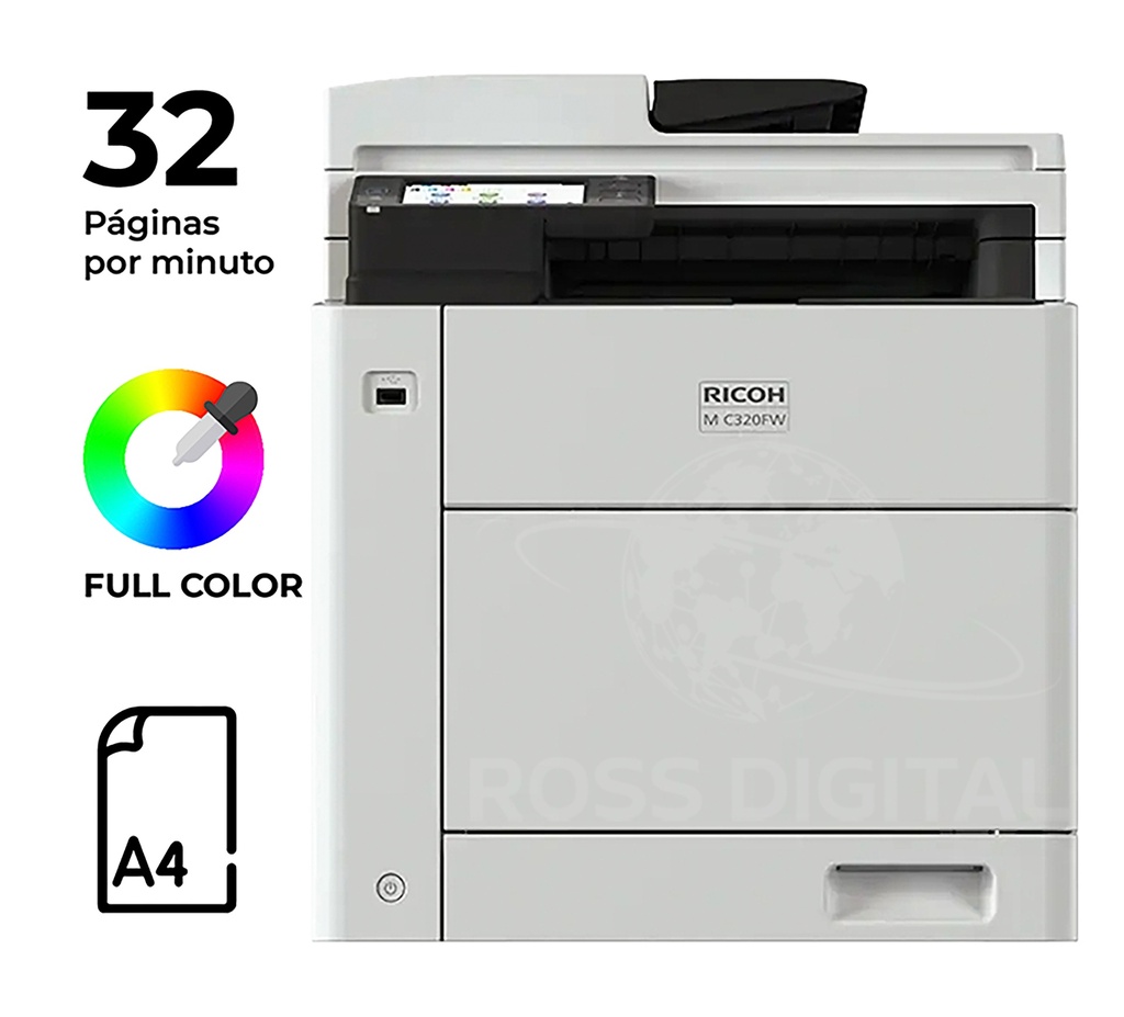 Fotocopiadora RICOH M C320FW – Impresora Láser Multifuncional Color A4