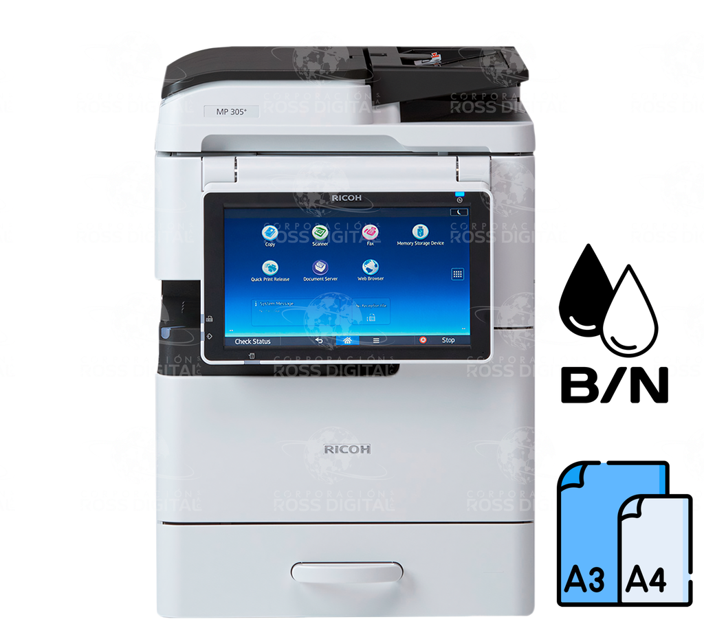 Fotocopiadora Ricoh MP 305+ SPF – Impresora Multifuncional Láser Monocromática A3 de Ligero Uso