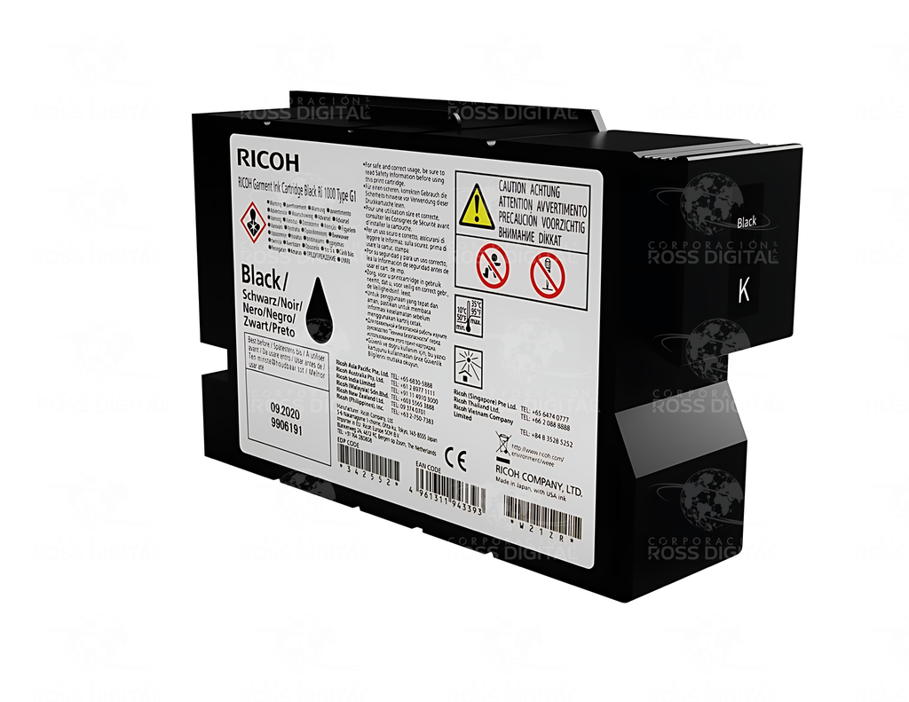 Cartucho De Tinta Negro Tipo G1 Origial Para RICOH RI 1000 - RI 2000 Textil