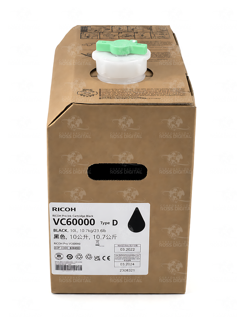 Cartucho De Tinta Negro Tipo D Original  Ricoh Vc 60000