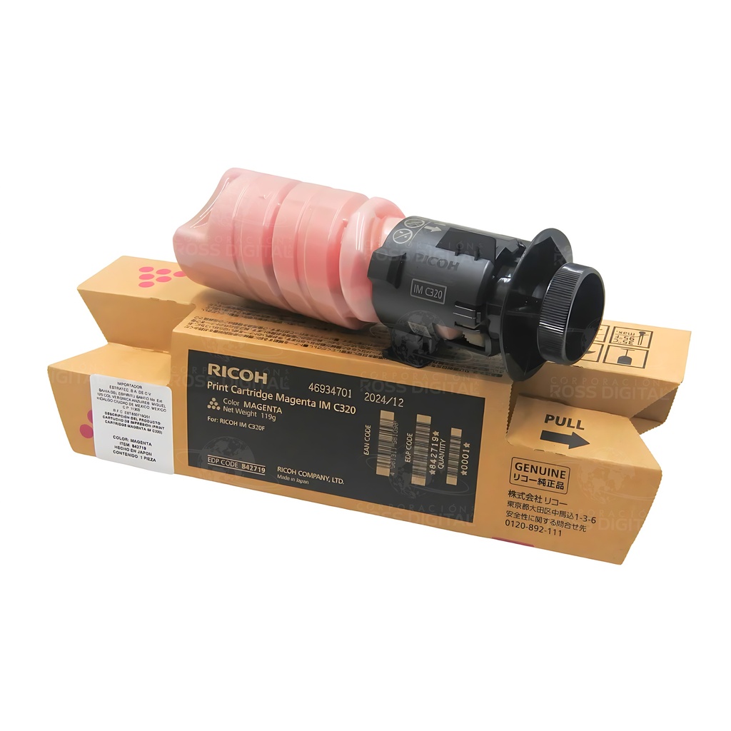 CARTUCHO DE TÓNER RICOH IM C320 F MAGENTA ORIGINAL