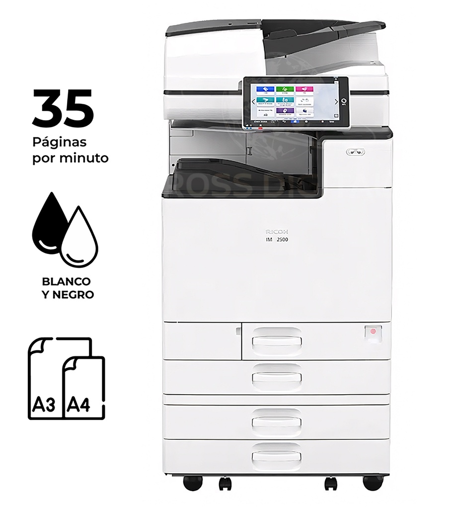 Fotocopiadora RICOH IM 3500, Impresora Multifuncional Láser Monocromática A4/ A3 - ARDF