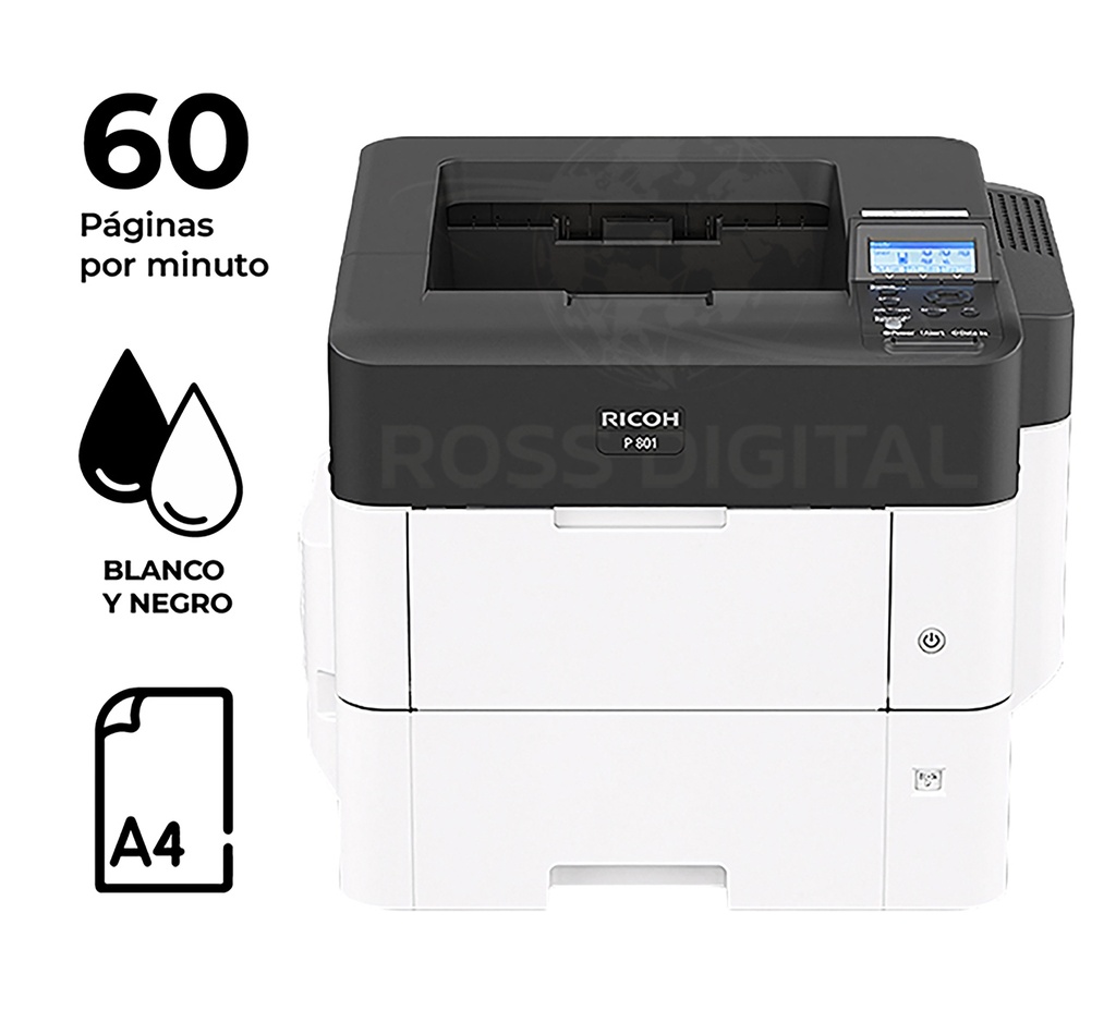 Impresora Láser Ricoh P 801, Monocromática, A4, 60 ppm