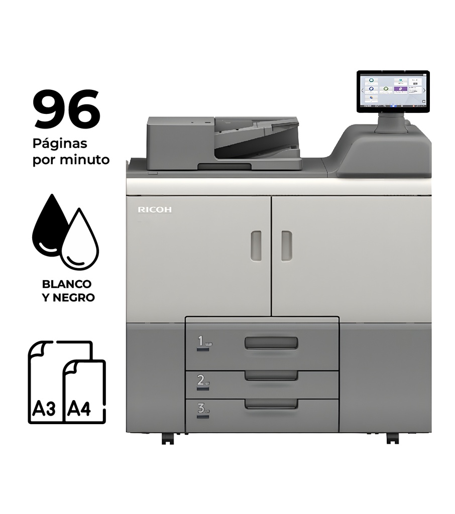 Fotocopiadora RICOH PRO 8400S, Impresora Multifuncional Láser Monocromática A4/ A3