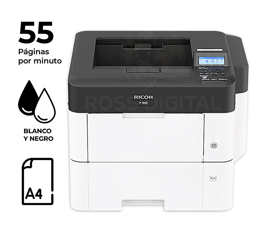 Impresora Láser de ligero uso Ricoh P 800 , Monocromática, A4, 55 ppm 