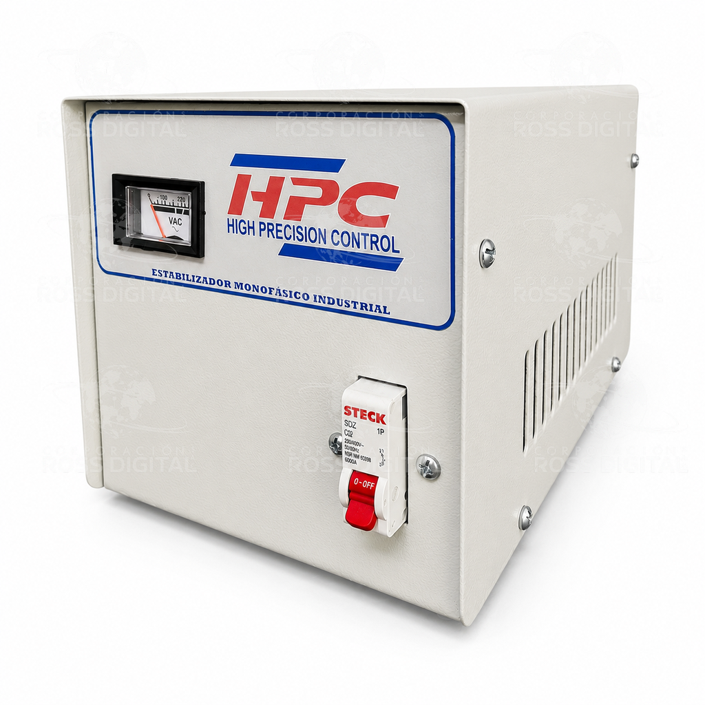 Estabilizador Monofasico Industrial de 1.5 Kva Con Transformador de Aislamiento 220V