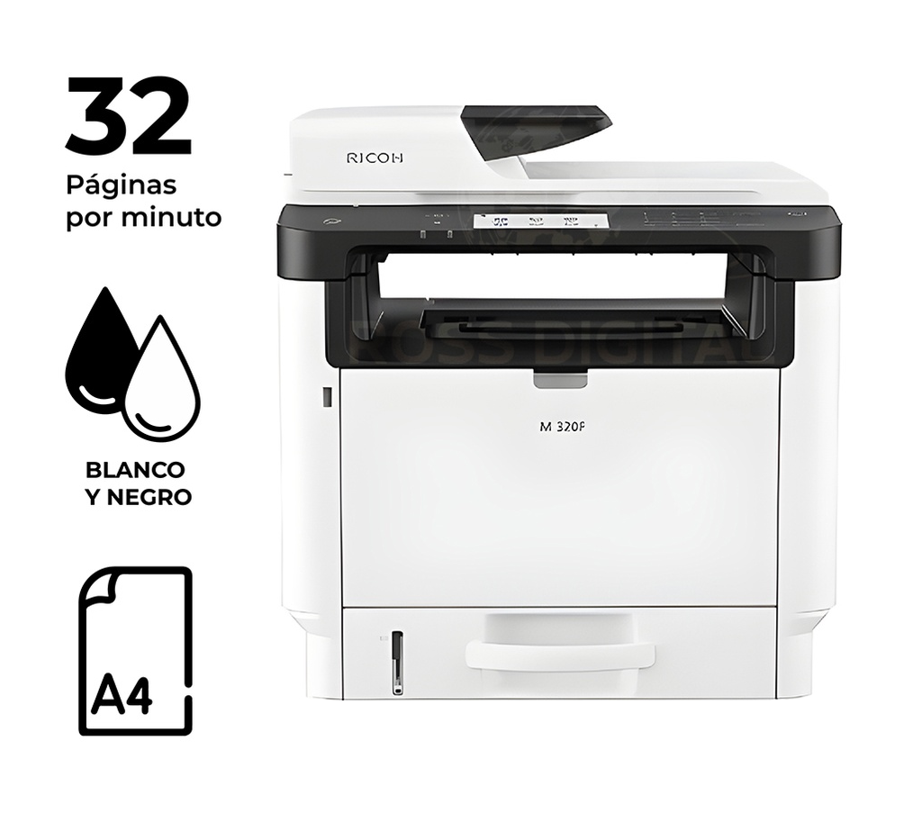 Fotocopiadora Ricoh M 320F – Impresora Multifuncional Láser Monocromática A4 Semi-Nueva
