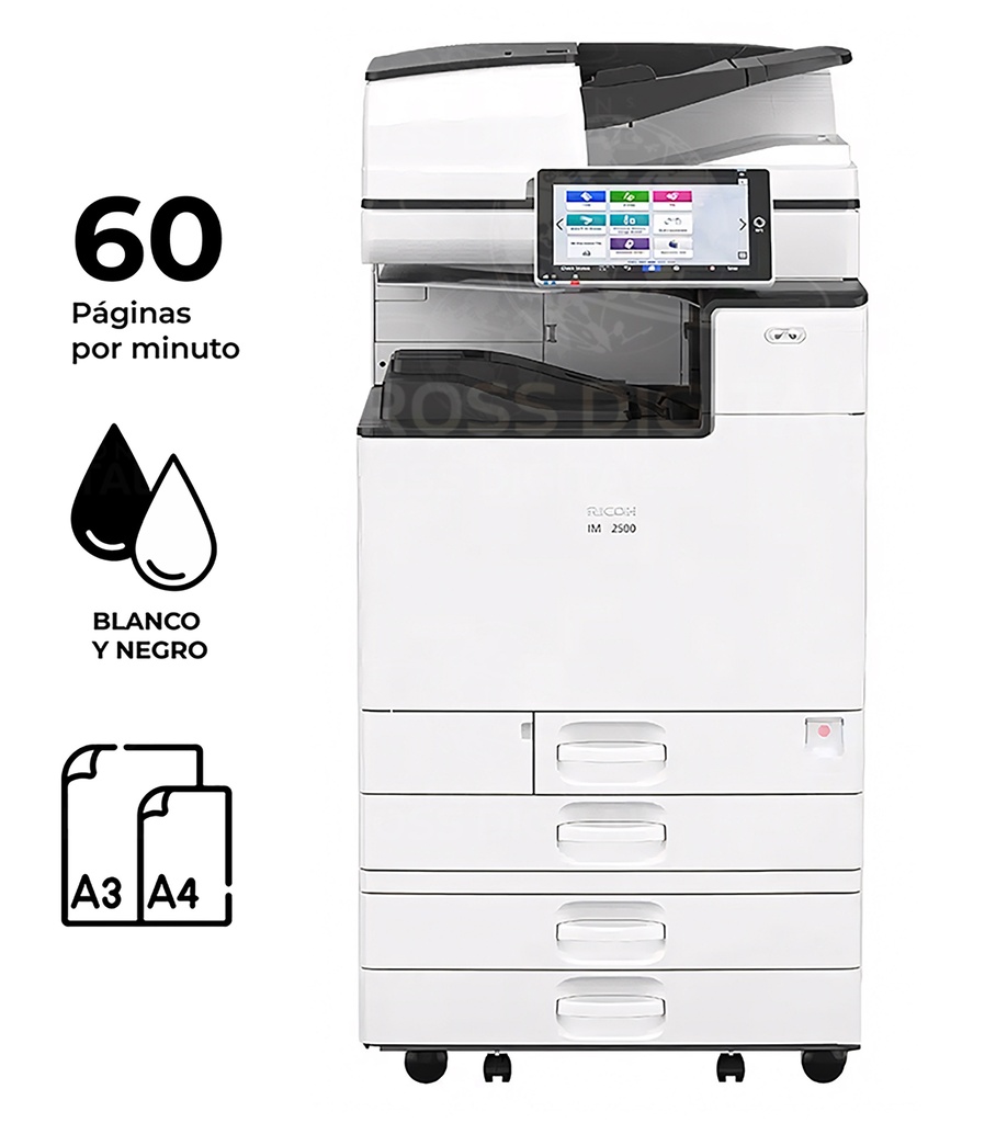 Fotocopiadora RICOH IM 6000, Impresora Multifuncional Láser Monocromática A4/ A3 - SPDF Semi-Nuevo