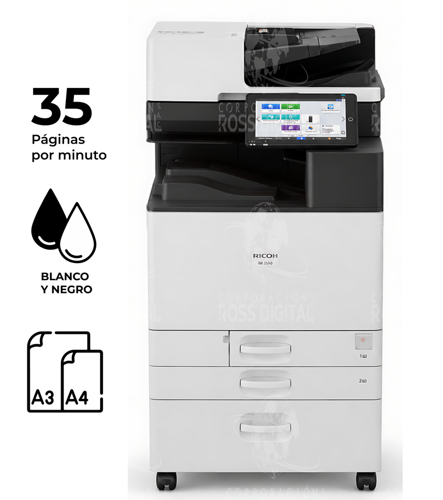Fotocopiadora RICOH IM 3510 – Impresora Láser Multifuncional Monocromático A3 