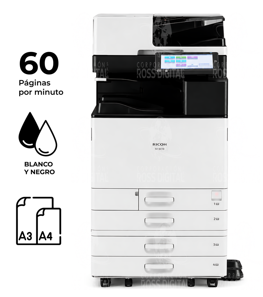 Fotocopiadora RICOH IM 6010 – Impresora Láser Multifuncional Monocromático A3 / SPDF