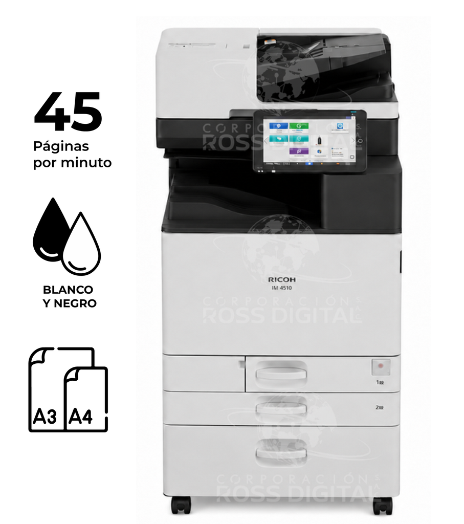 Fotocopiadora RICOH IM 4510 – Impresora Láser Multifuncional Monocromático A3 
